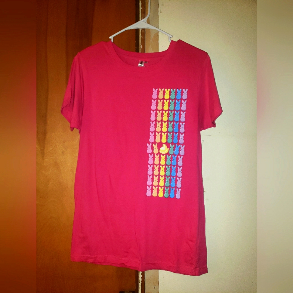 Pink District Threads Marshmallow Peeps TShirt Womens Xl
